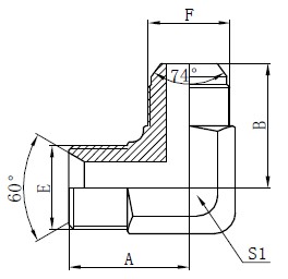 BSP Hydraulic Adapters Drawing