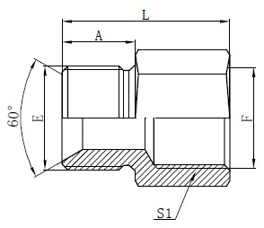 British Standard Hose Adapters Drawing