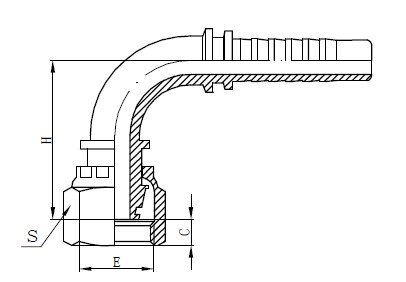 One Piece Hose Fitting Drawing